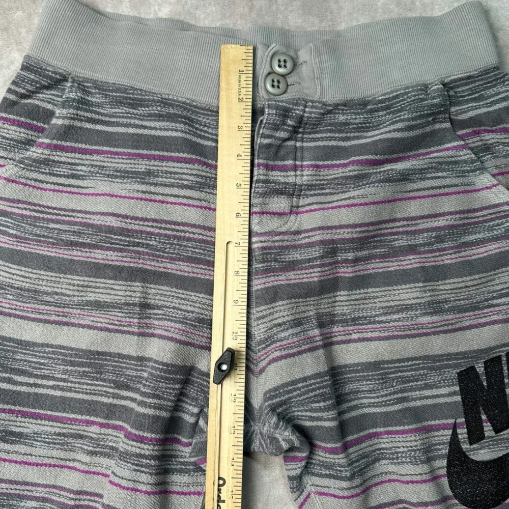Nike FC Mens Grey Striped Knit Shorts 100% Cotton Size M 744421-003